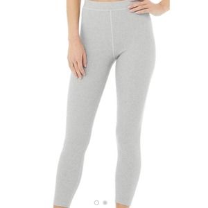 Alo Yoga Grey Ribbed High Waisted‎ 7/8 Blissful Legging